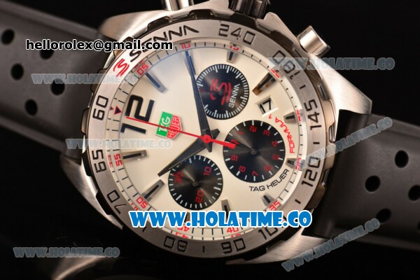 Tag Heuer Formula 1 Miyota OS20 Quartz Steel Case with White Dial PVD Bezel and Stick Markers - Click Image to Close